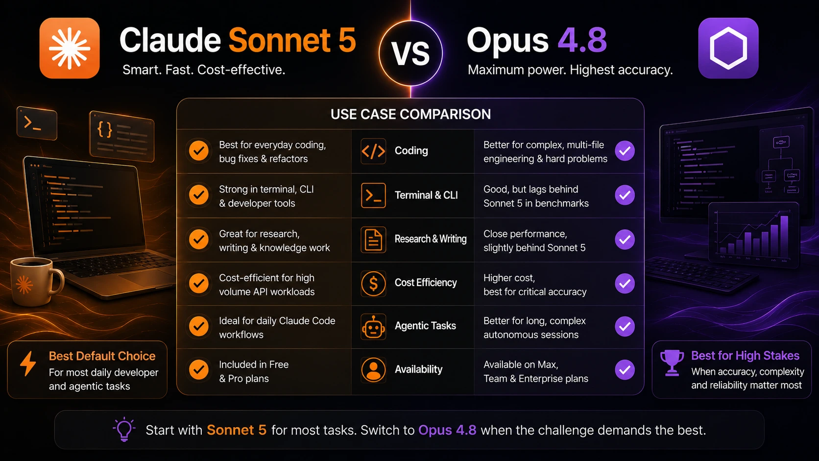 Claude Sonnet 5 vs Opus 4.8 benchmark chart SWE-bench OSWorld