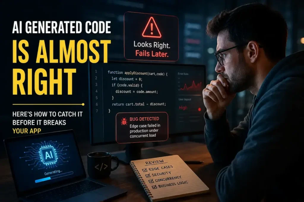 AI generated code almost right bug production failure