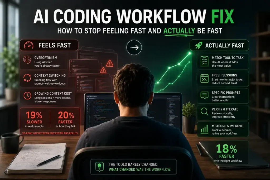 AI coding workflow fix developer productivity gap perception reality