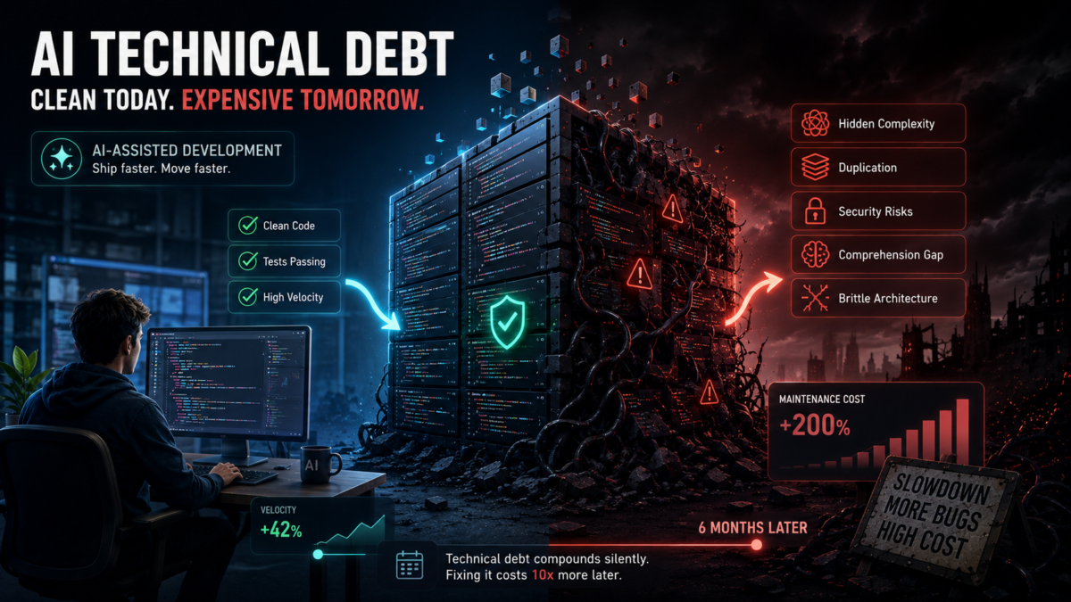 AI technical debt codebase accumulation invisible bugs 2026
