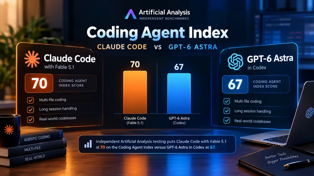 Coding agent index Claude Code Fable 5.1 vs GPT-6 Astra Codex comparison