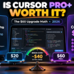 Is Cursor Pro+ worth it in 2026 comparison showing Cursor Pro $20 vs Pro+ $60 with break-even usage math.
